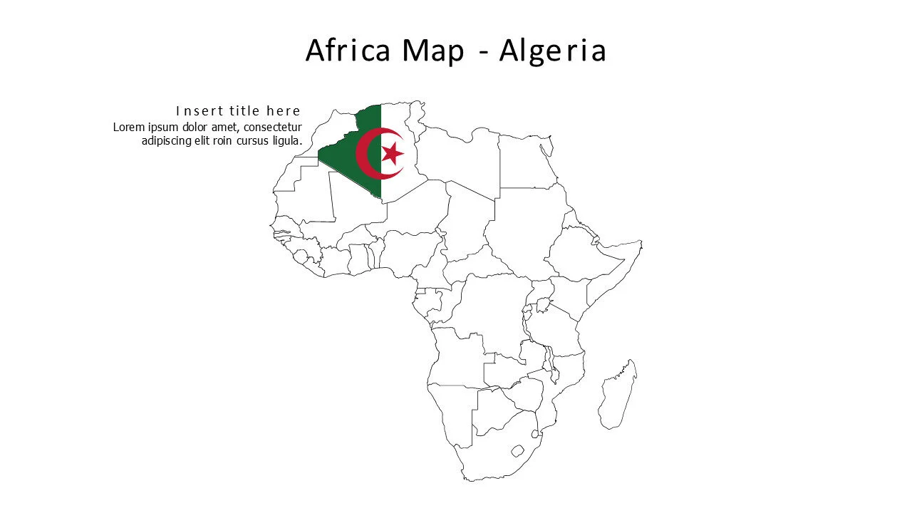 Algeria map with flag