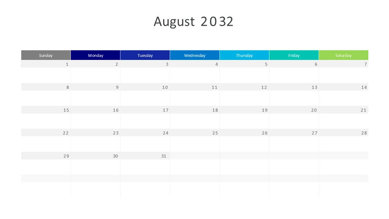 August 2032 calendar