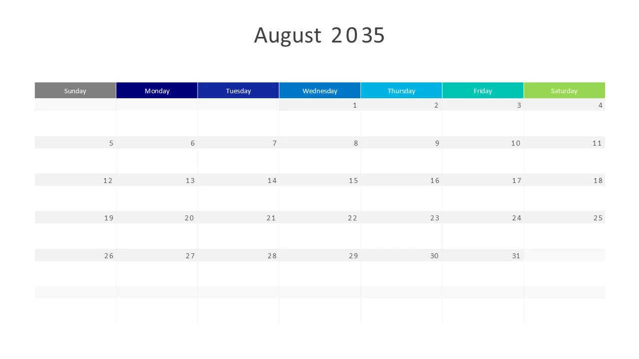 August 2035 calendar