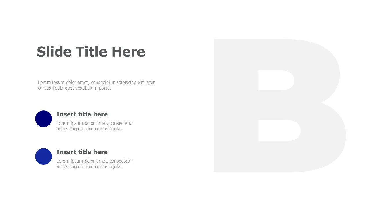 B Letter image placeholder