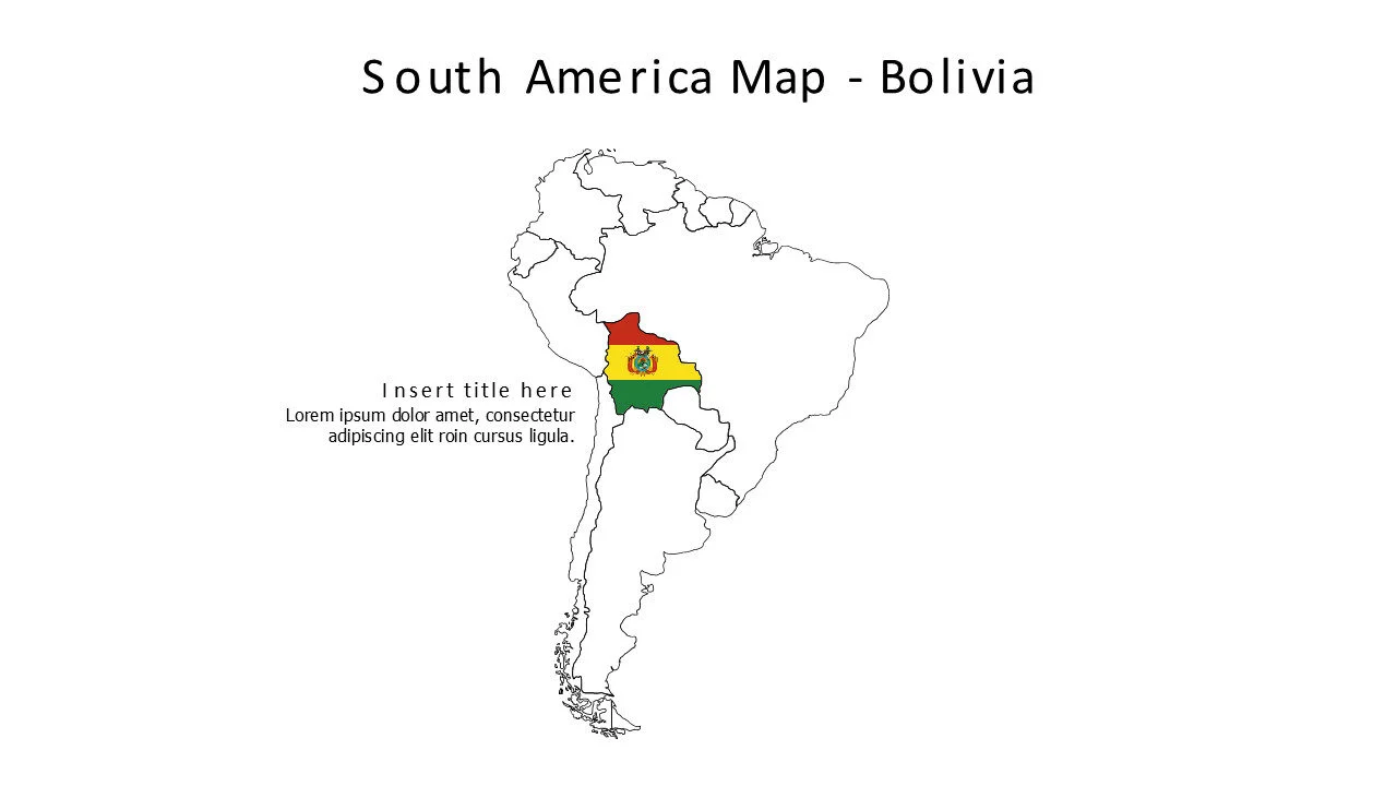 Bolivia map with flag