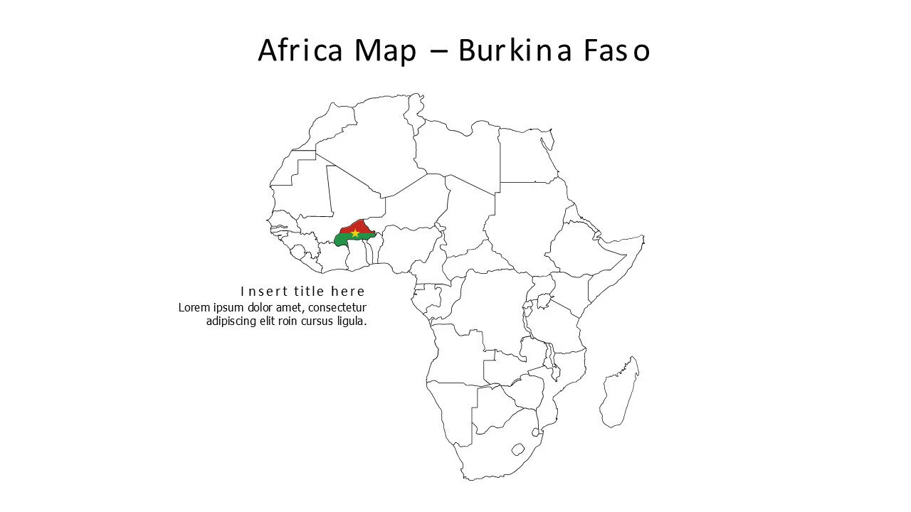 Burkina Faso map with flag