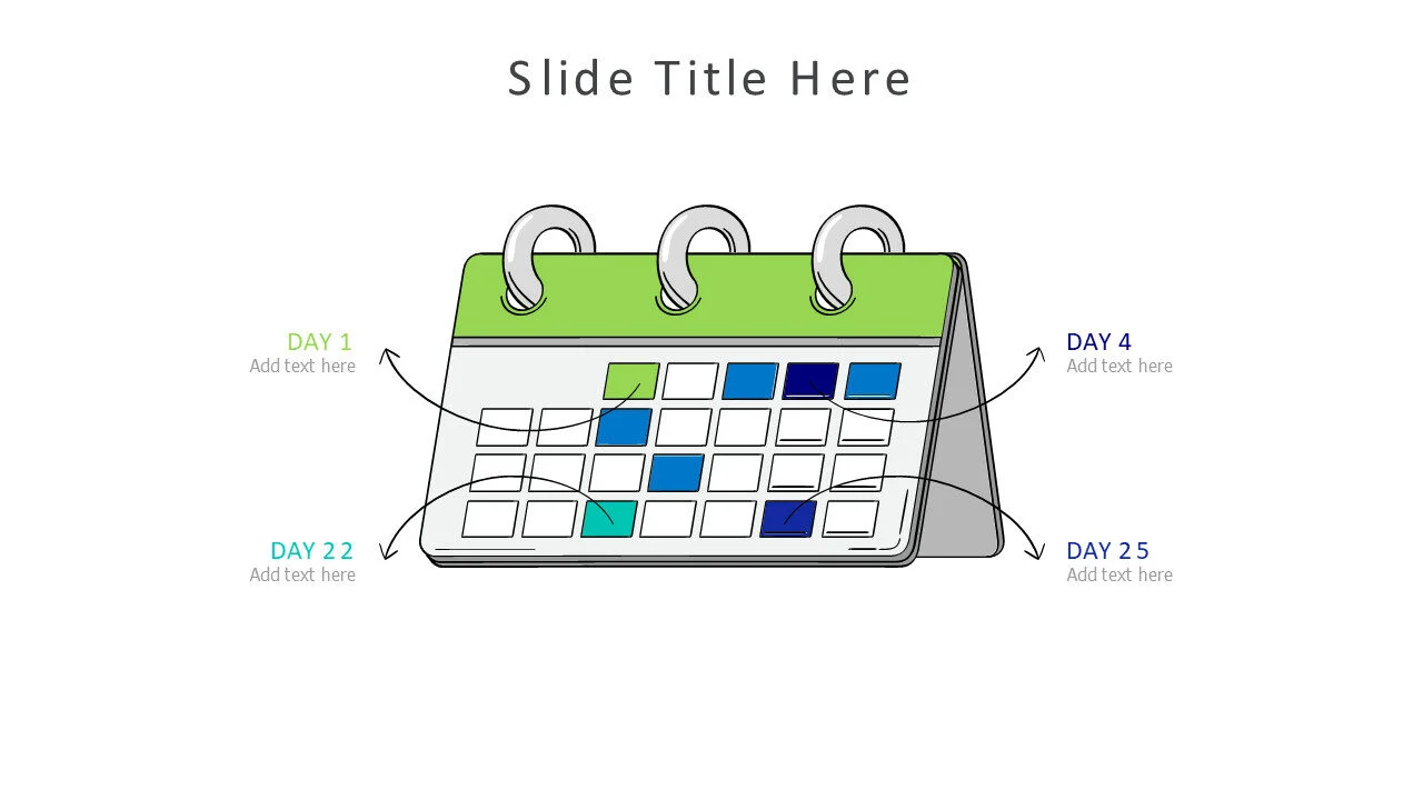 Calendar with 4 days highlight 18