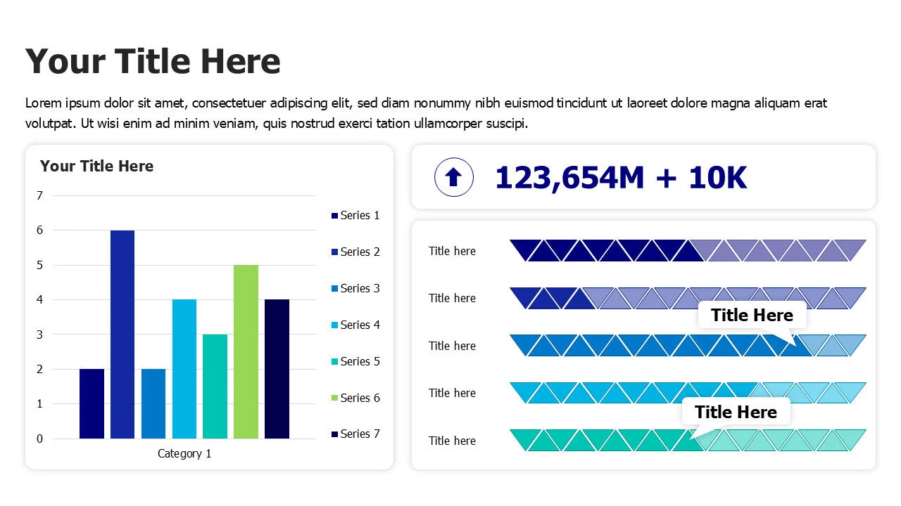 Columns and zigzag bar charts dashboard
