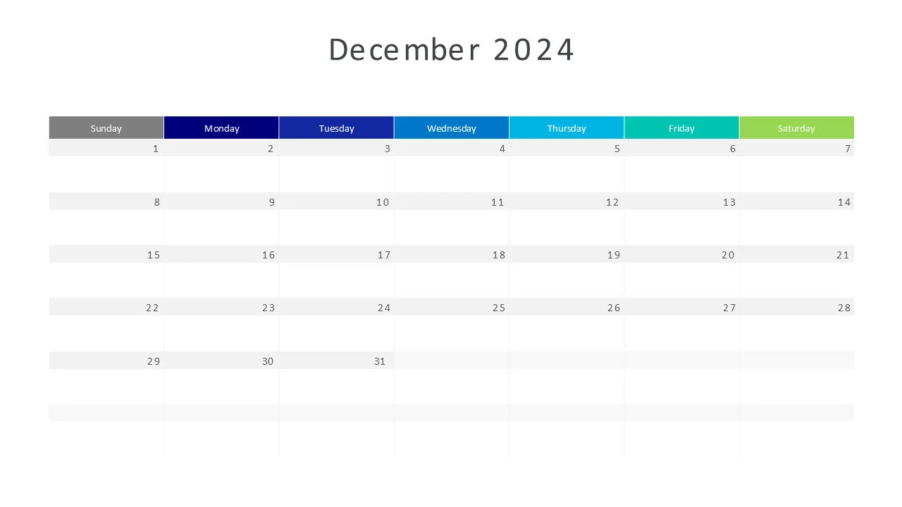 December 2024 calendar