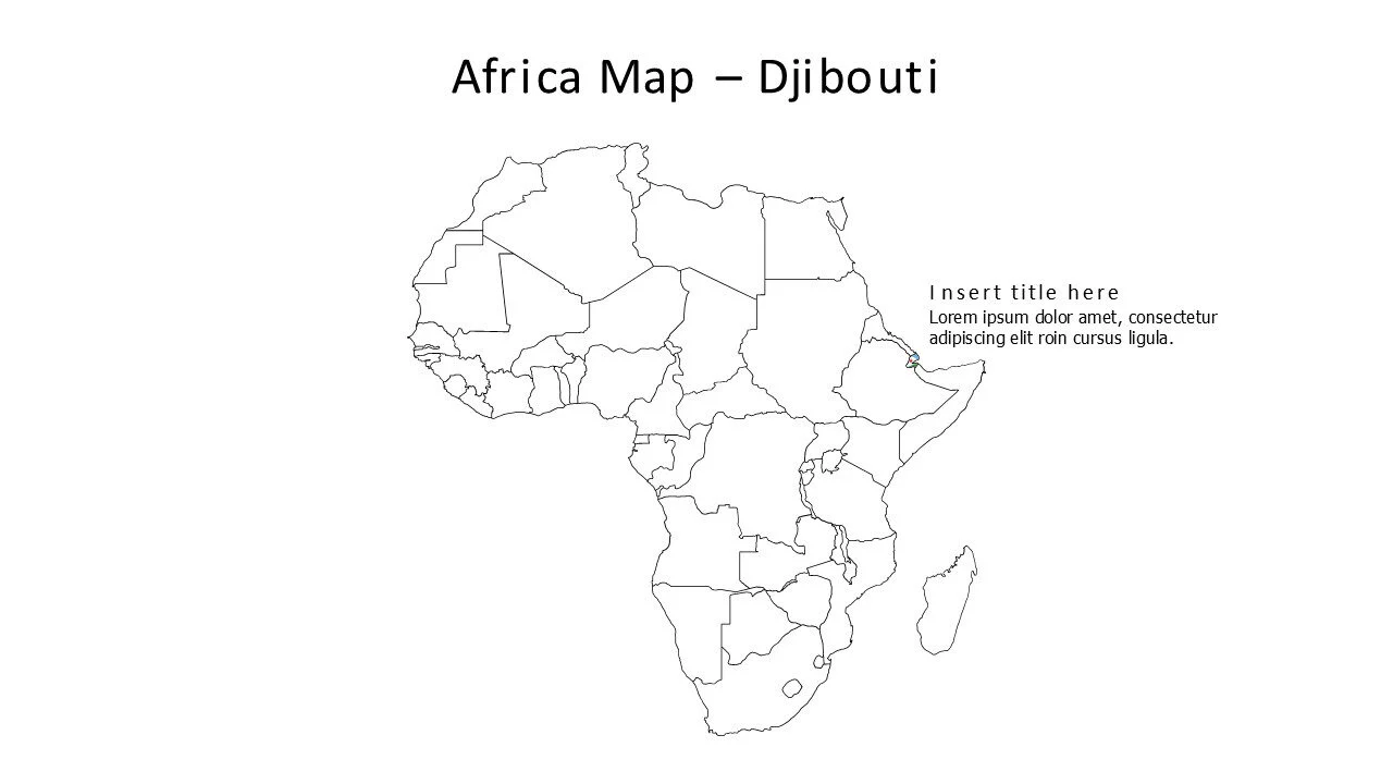 Djibouti map with flag