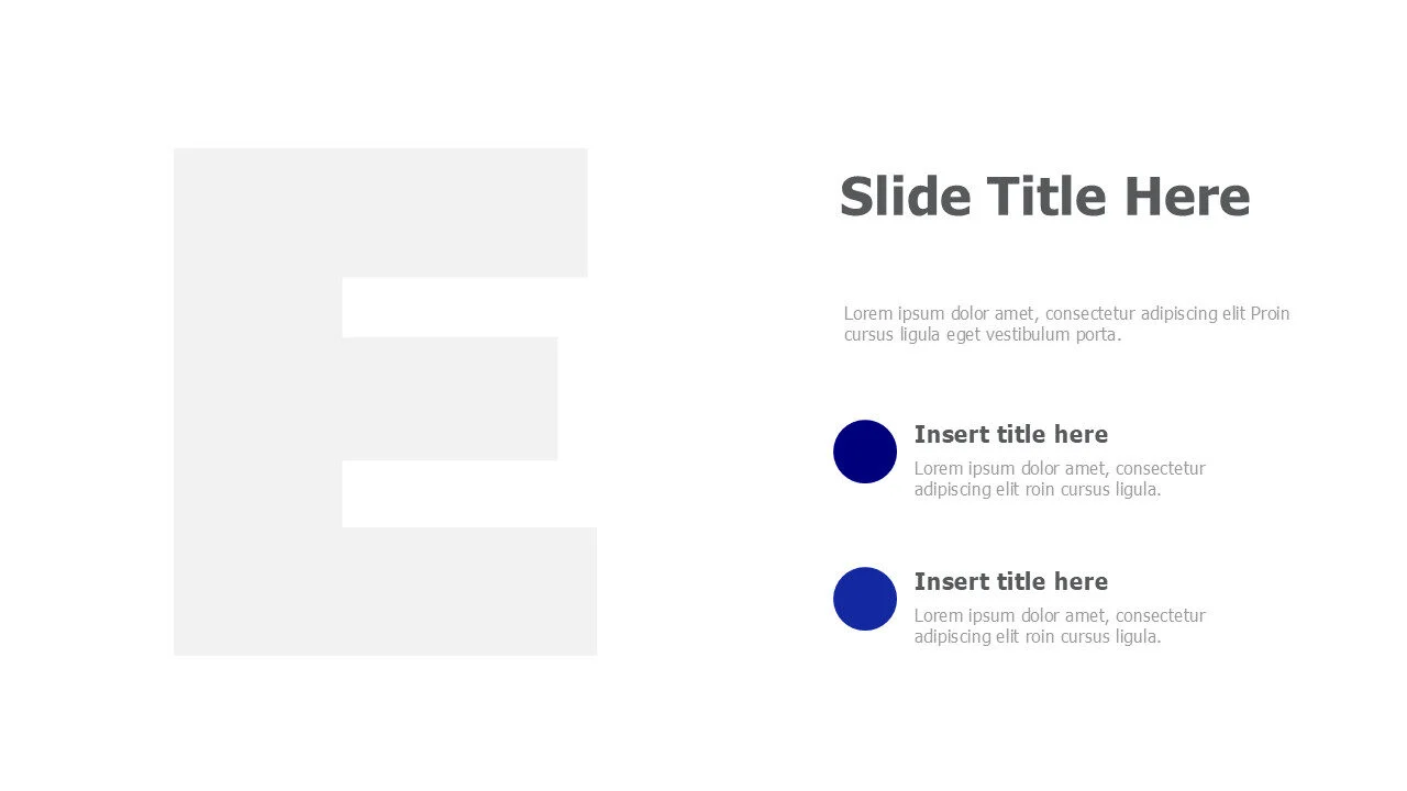 E Letter image placeholder