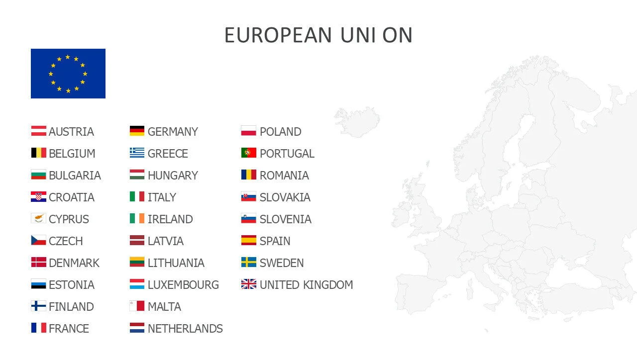 EUROPEAN UNION Flags and maps