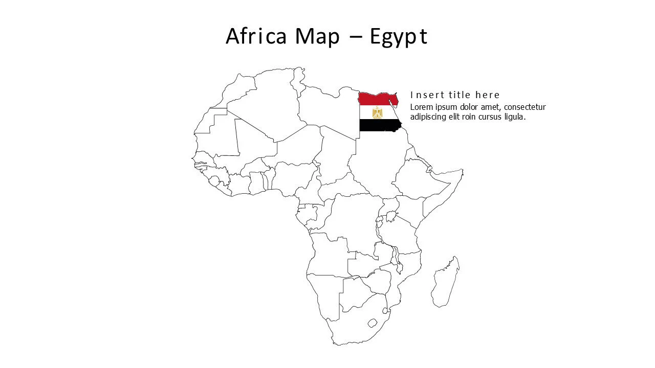 Egypt map with flag