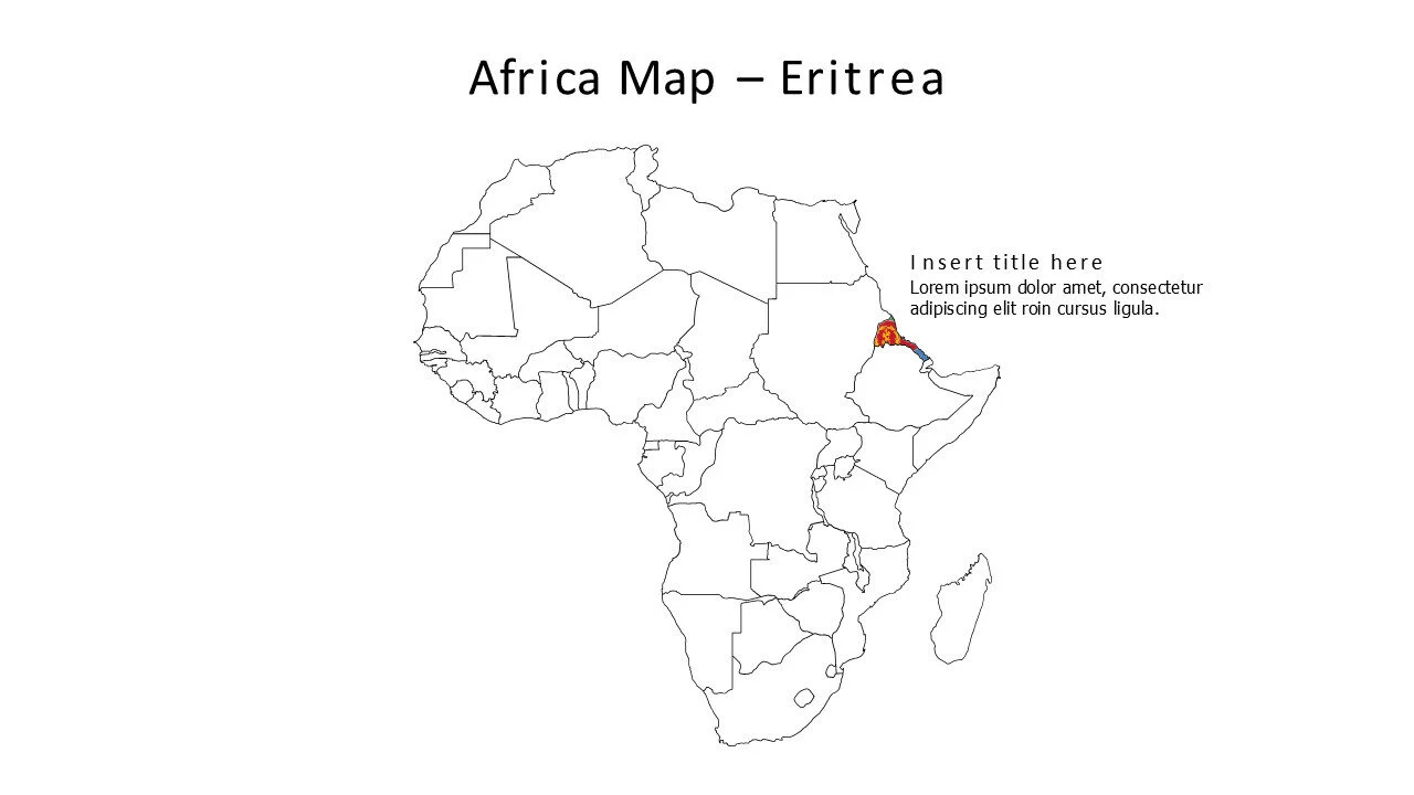Eritrea map with flag