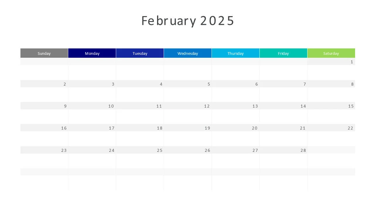 February 2025 calendar