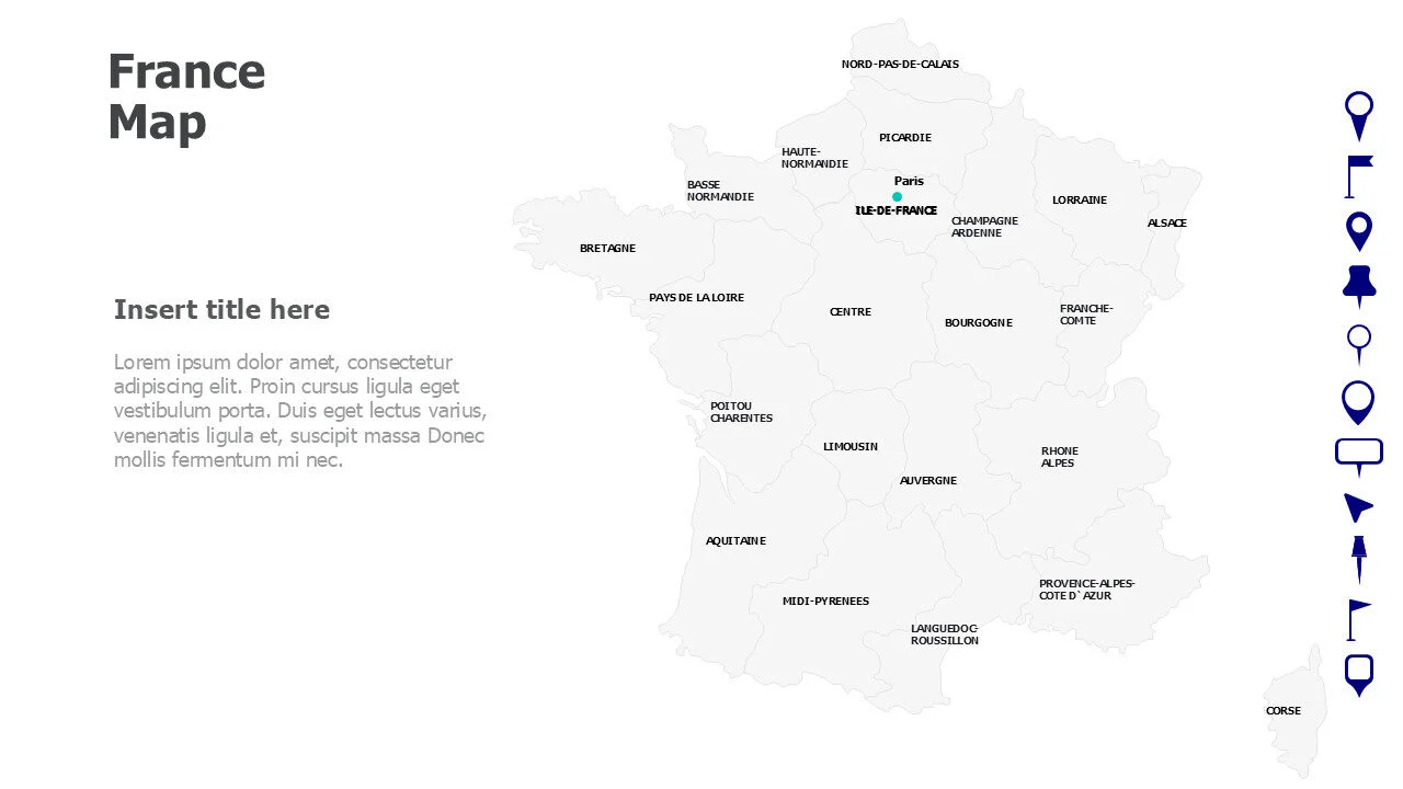 France Map with names 44