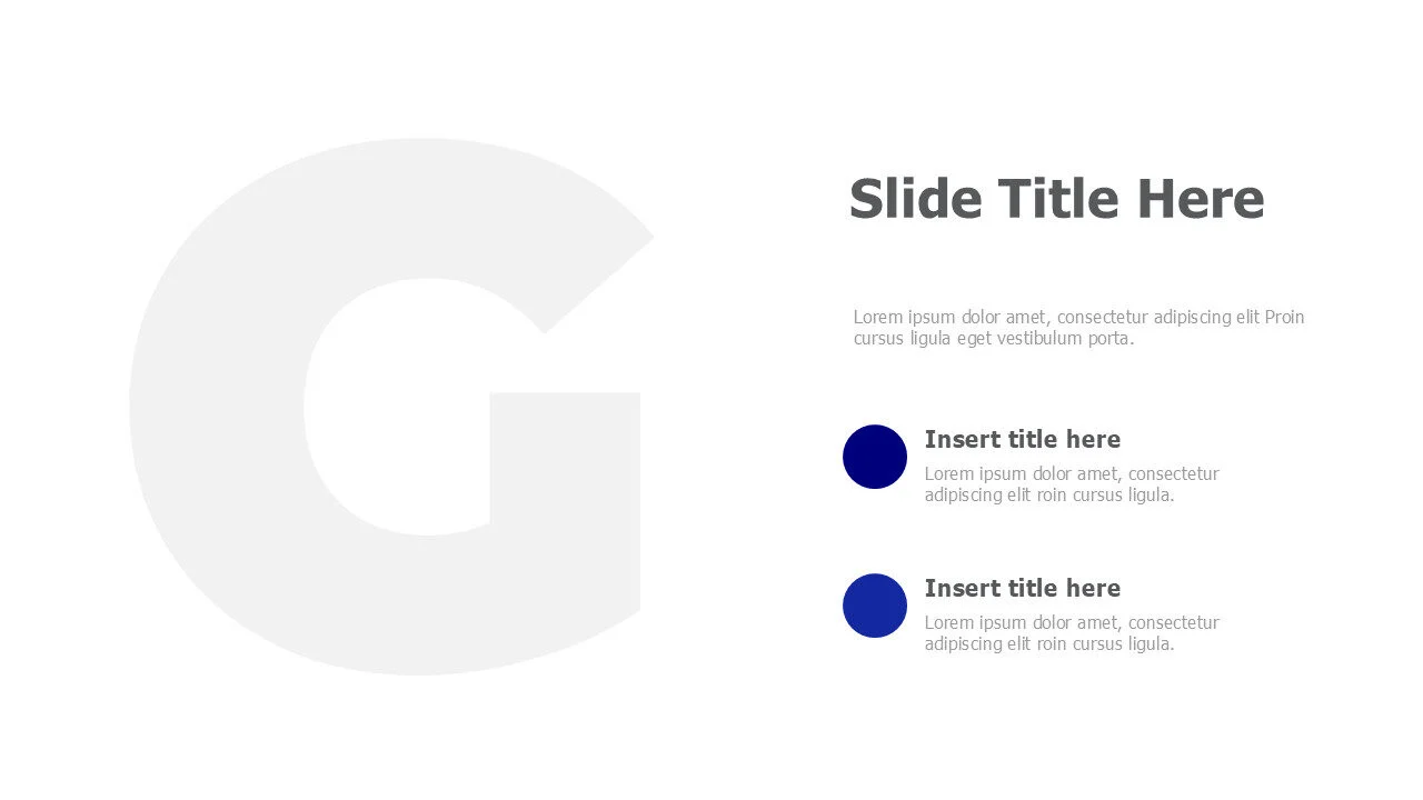 G Letter image placeholder