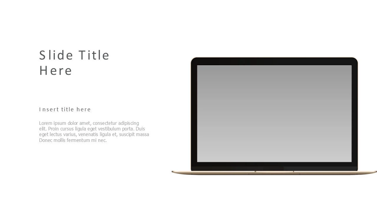 Golden laptop mockup