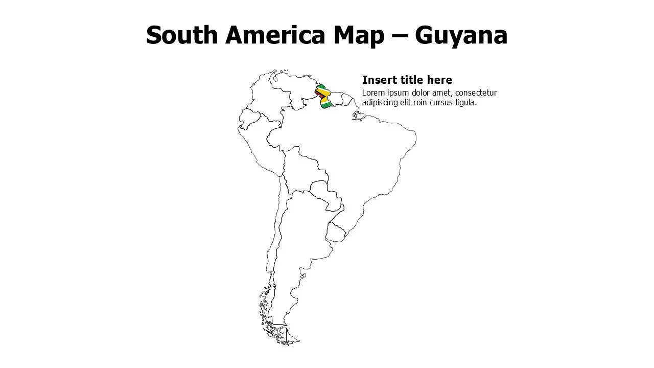 Guyana map with flag