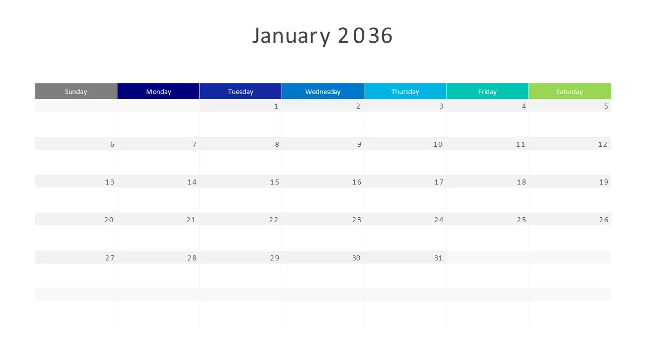 January 2036 calendar