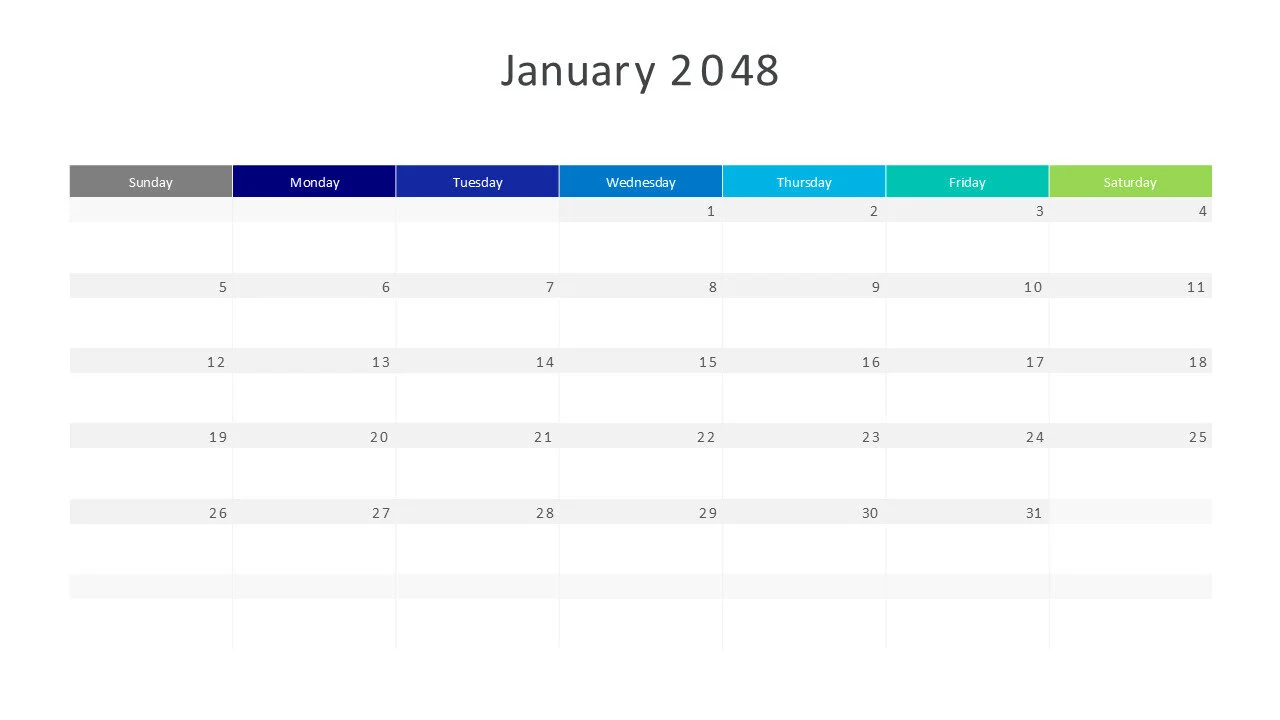 January 2048 calendar