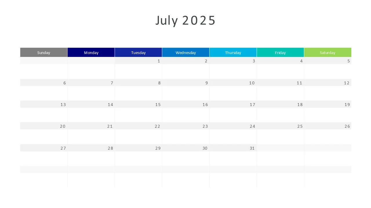 July 2025 calendar