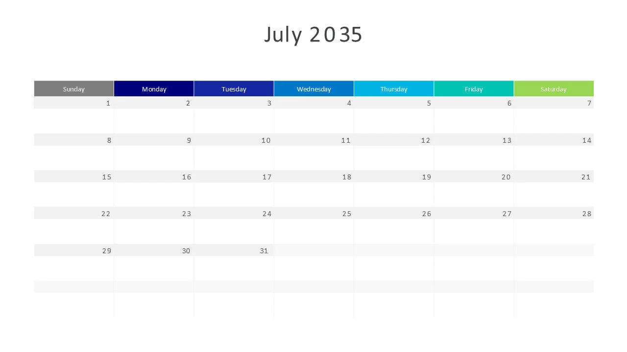 July 2035 calendar