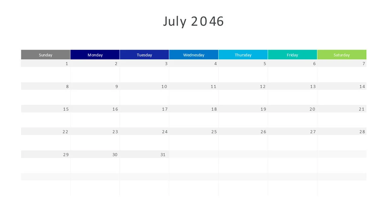 July 2046 calendar