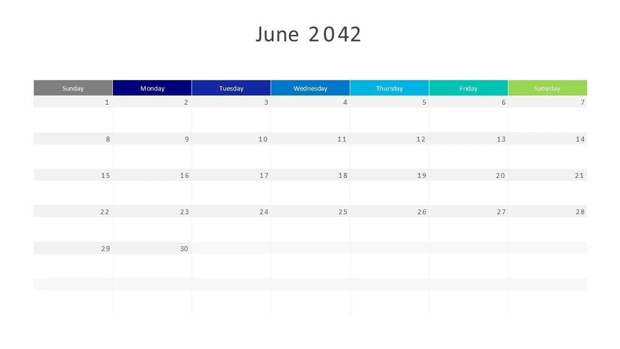 June 2042 calendar
