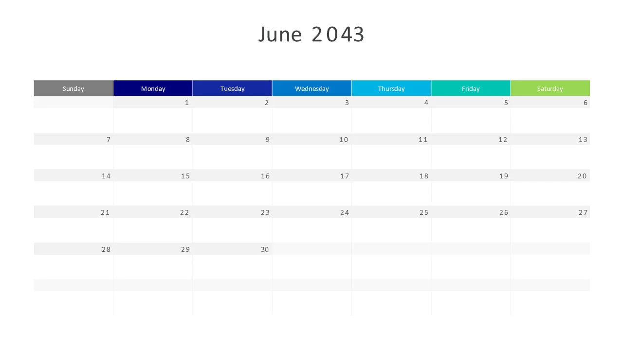 June 2043 calendar