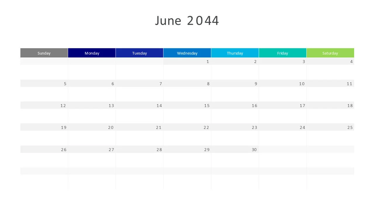 June 2044 calendar