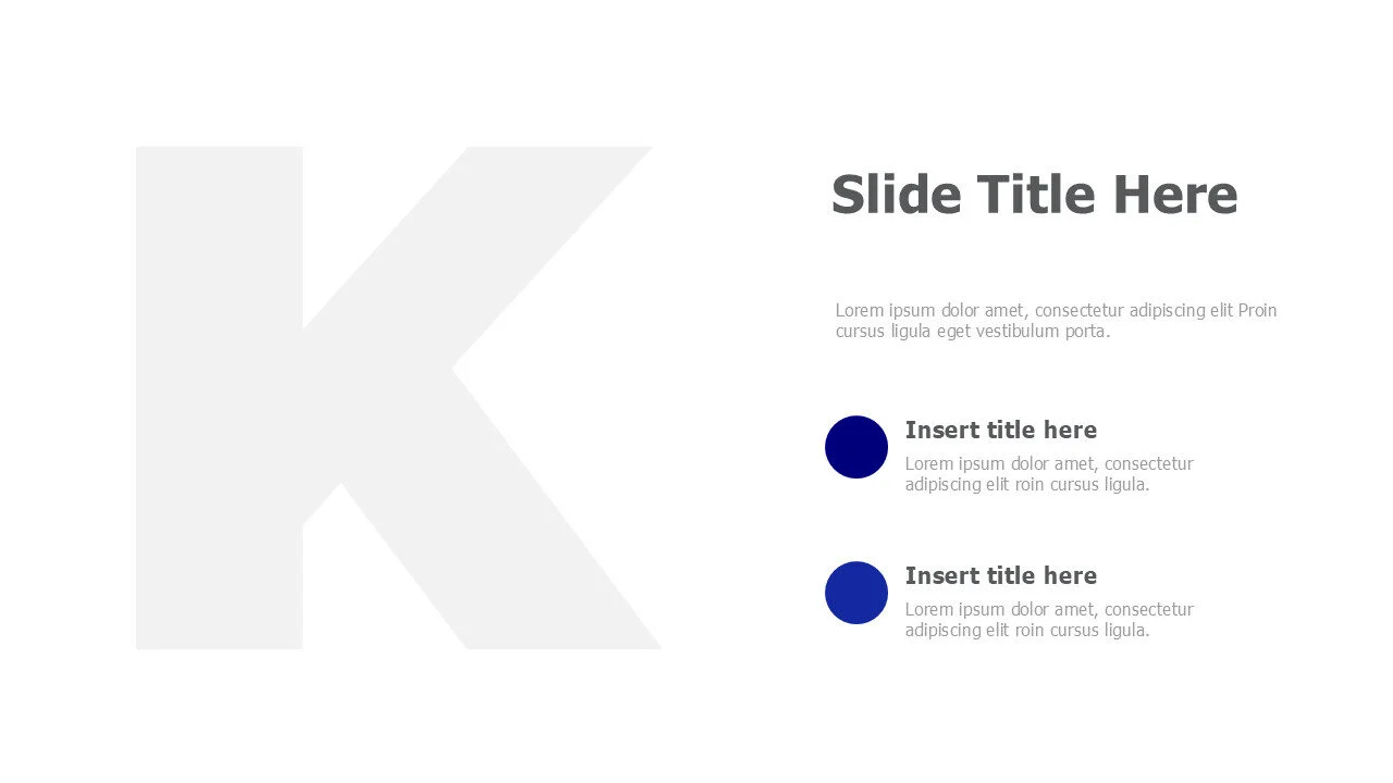 K Letter image placeholder