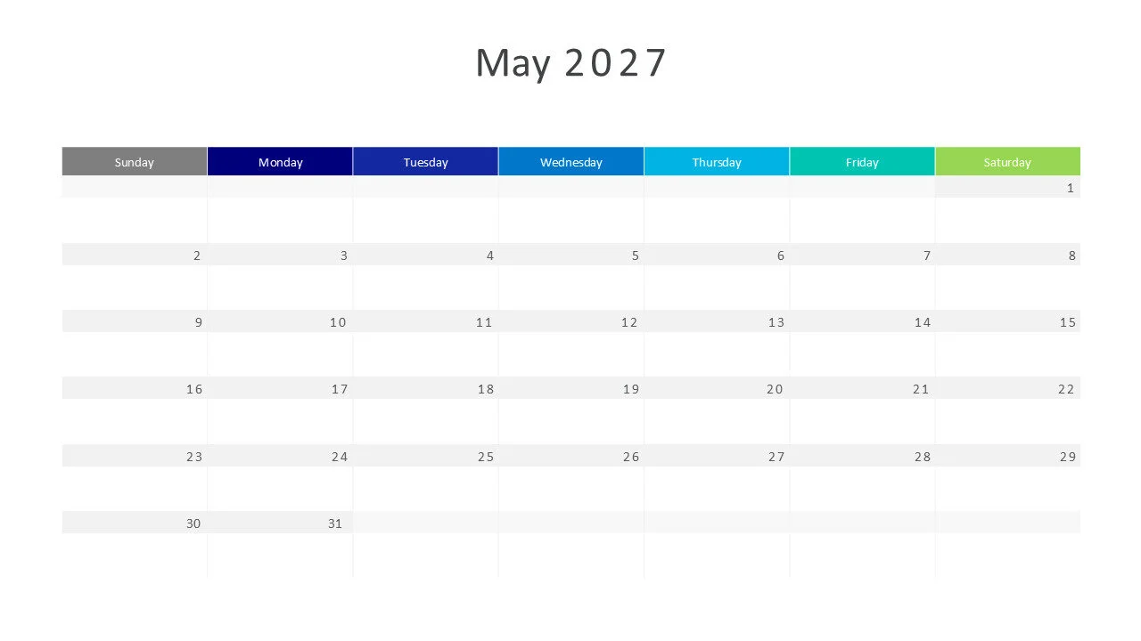 May 2027 calendar