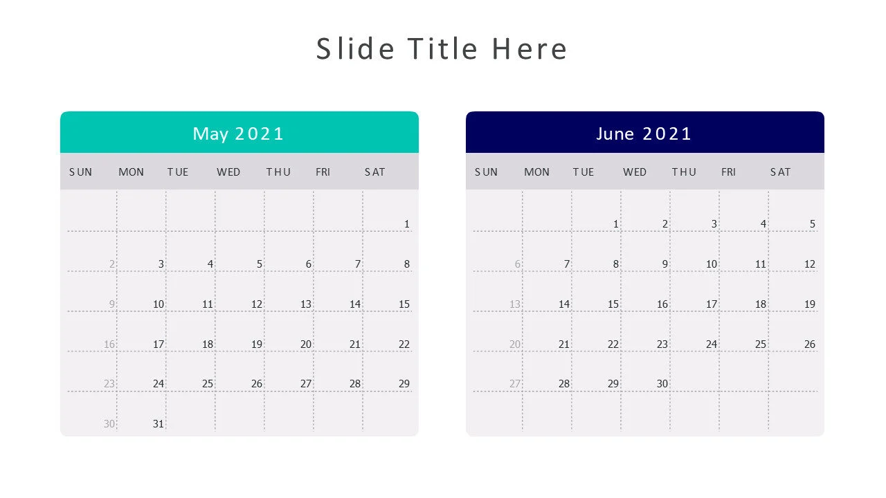 May and June 2021 Calendar