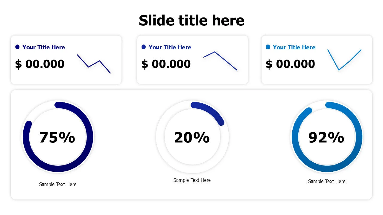 Minimal pie charts dashboard