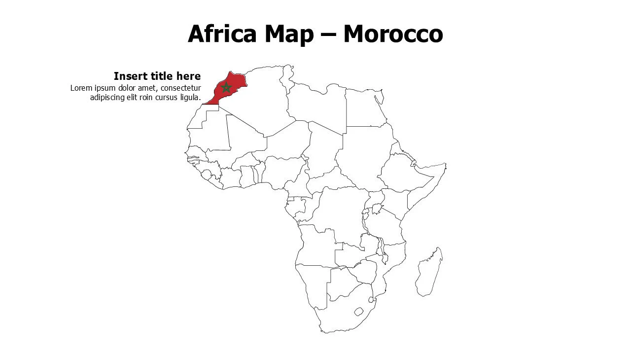 Morocco map with flag