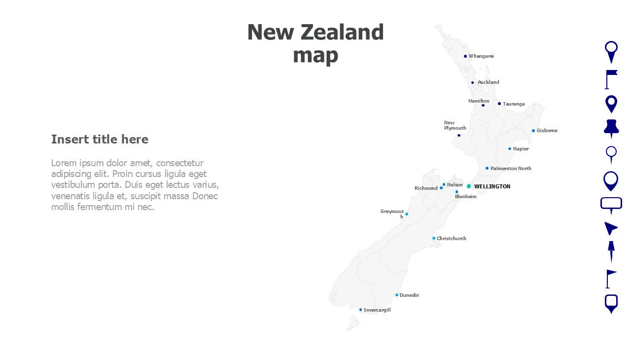New Zealand map with names 240