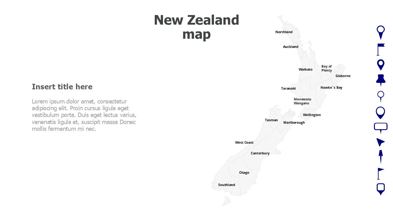 New Zealand map with names 241