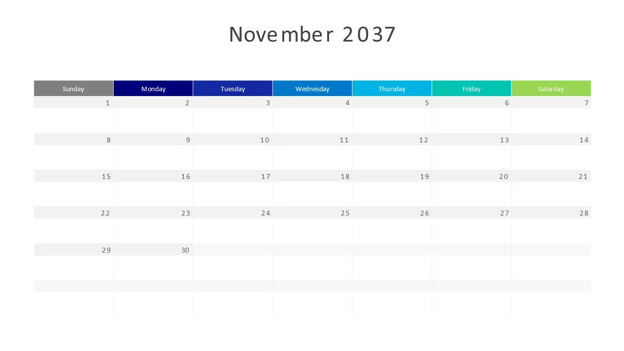 November 2037 calendar