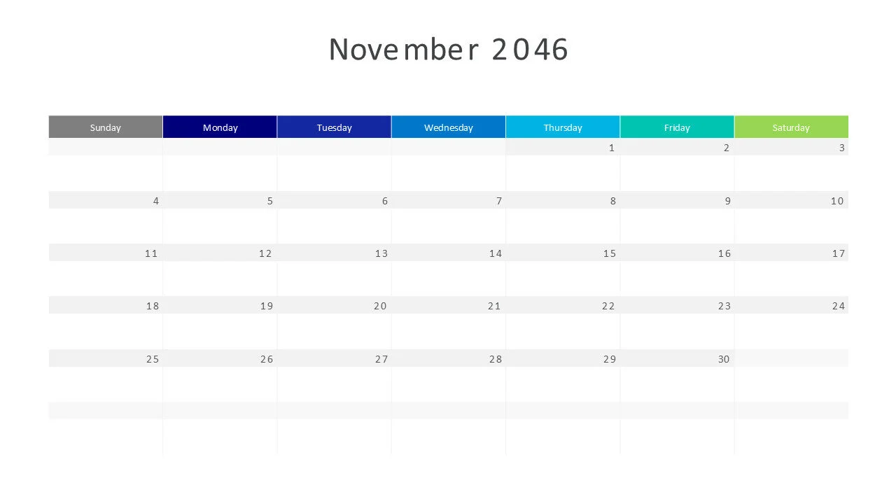 November 2046 calendar