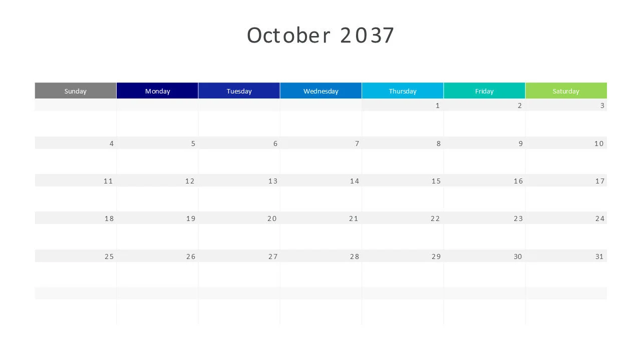 October 2037 calendar