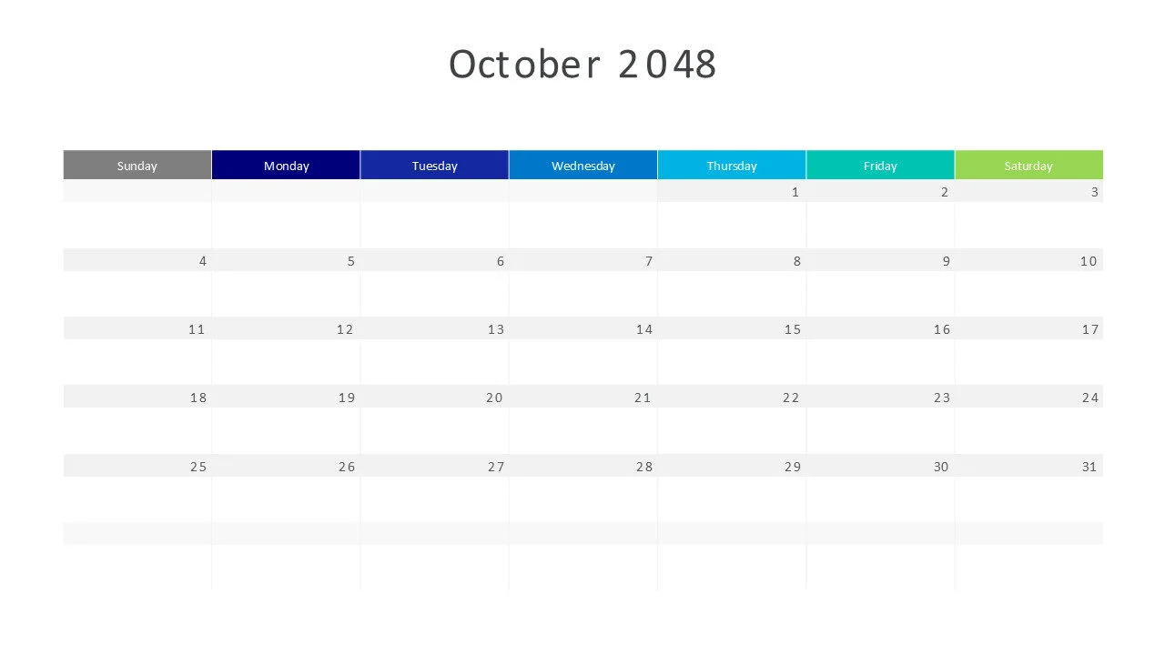 October 2048 calendar