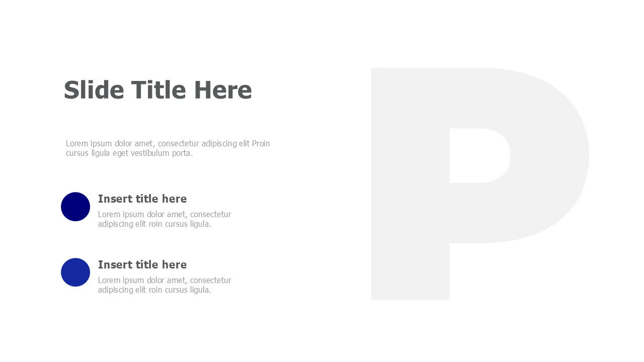 P Letter image placeholder