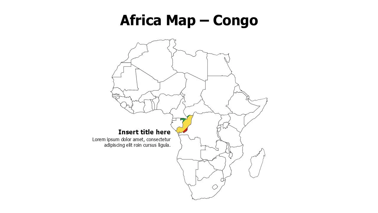 Republic of the Congo map with flag