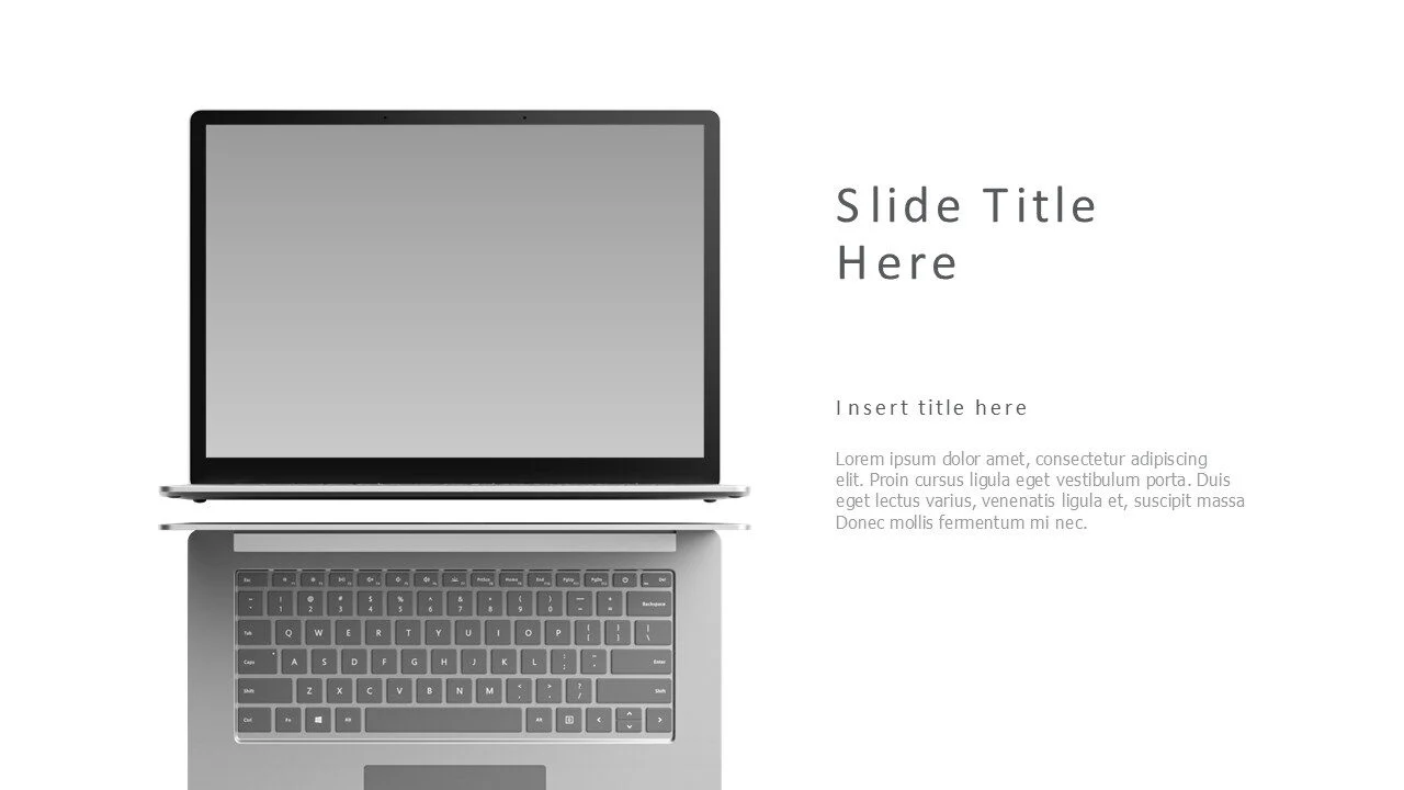 Right laptop mockup with reflection