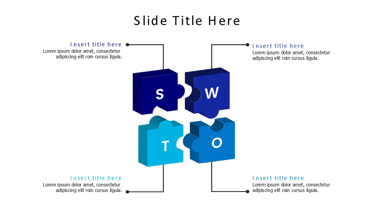 SWOT 3D puzzle infographic