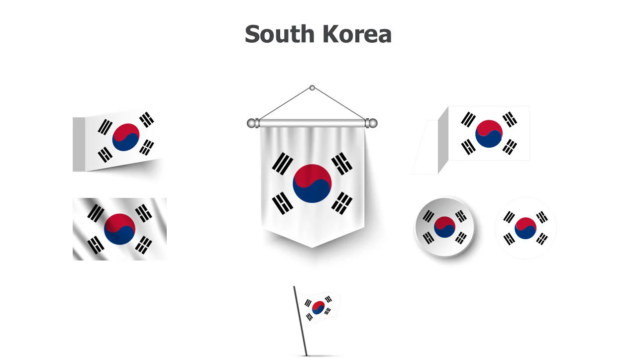 South Korea flags