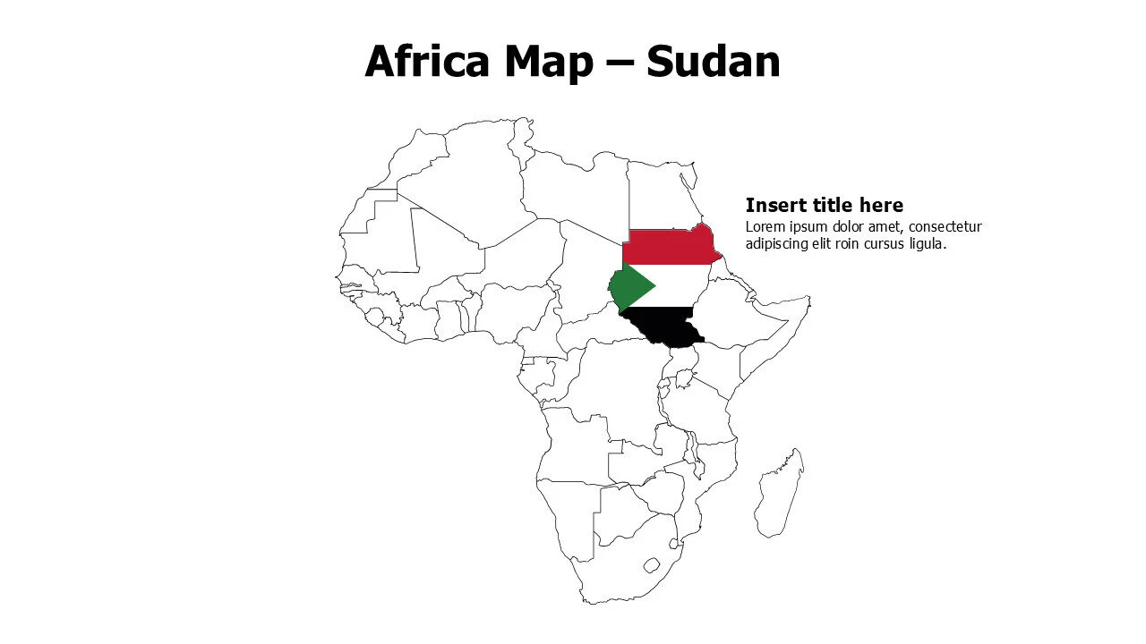 Sudan map with flag