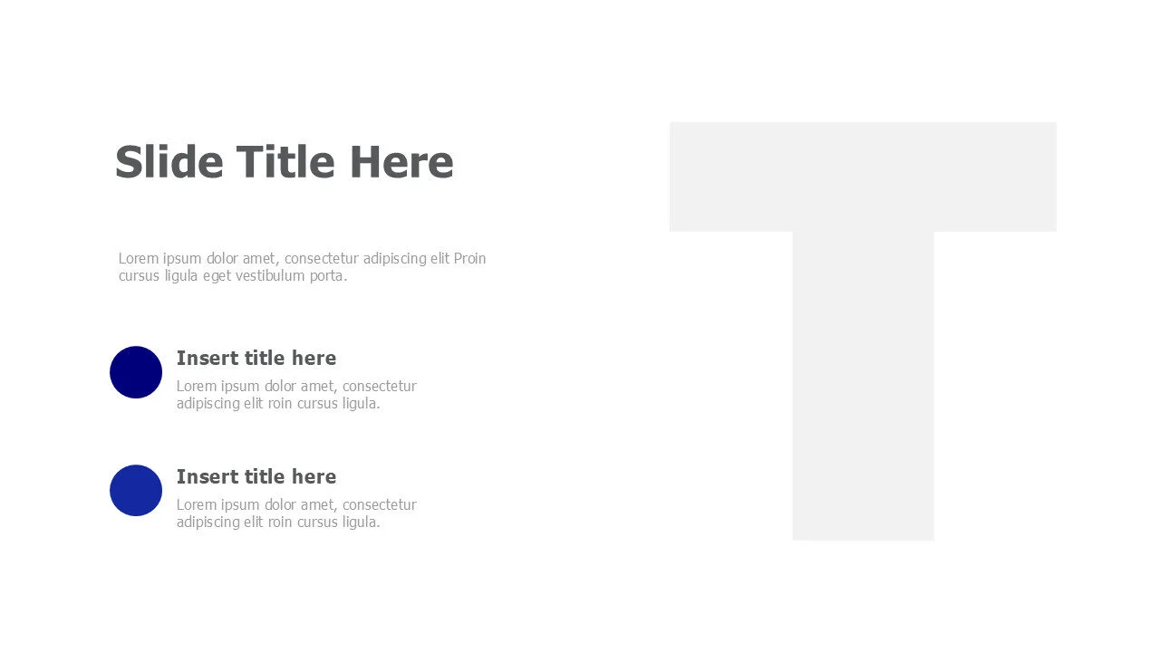 T Letter image placeholder