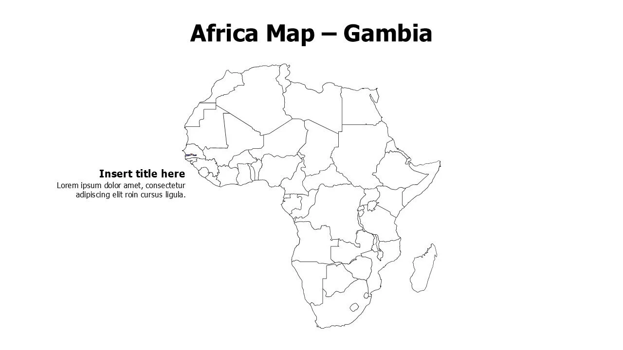 The Gambia map with flag