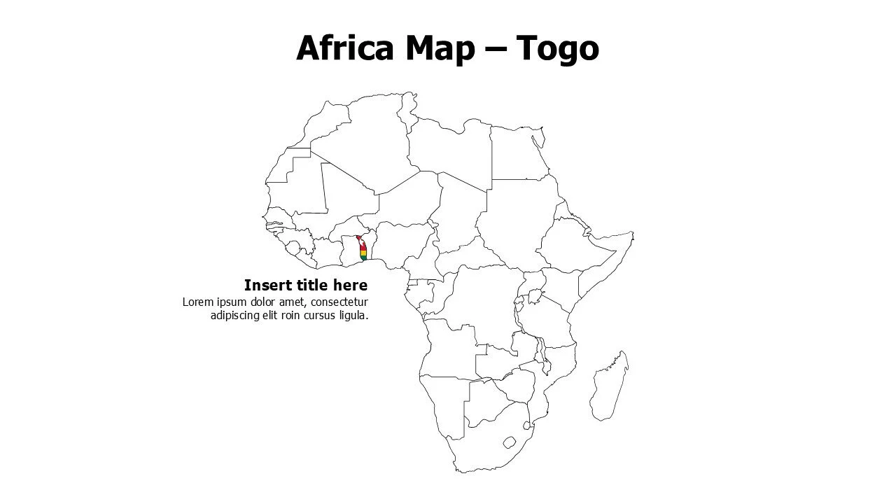 Togo map with flag