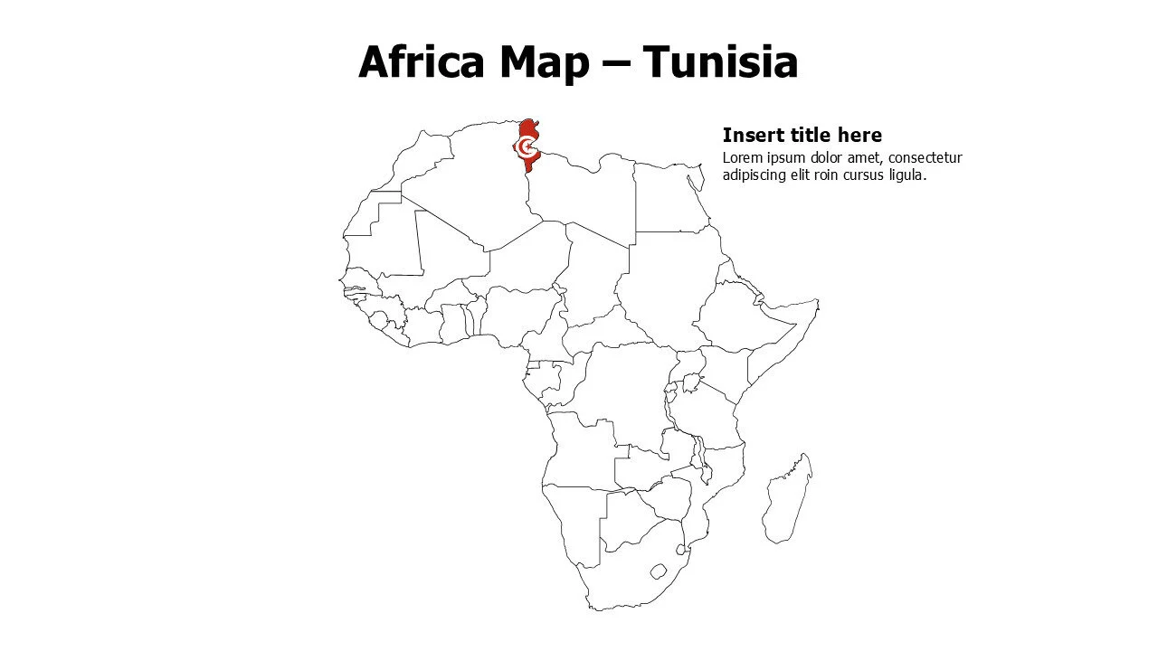 Tunisia map with flag