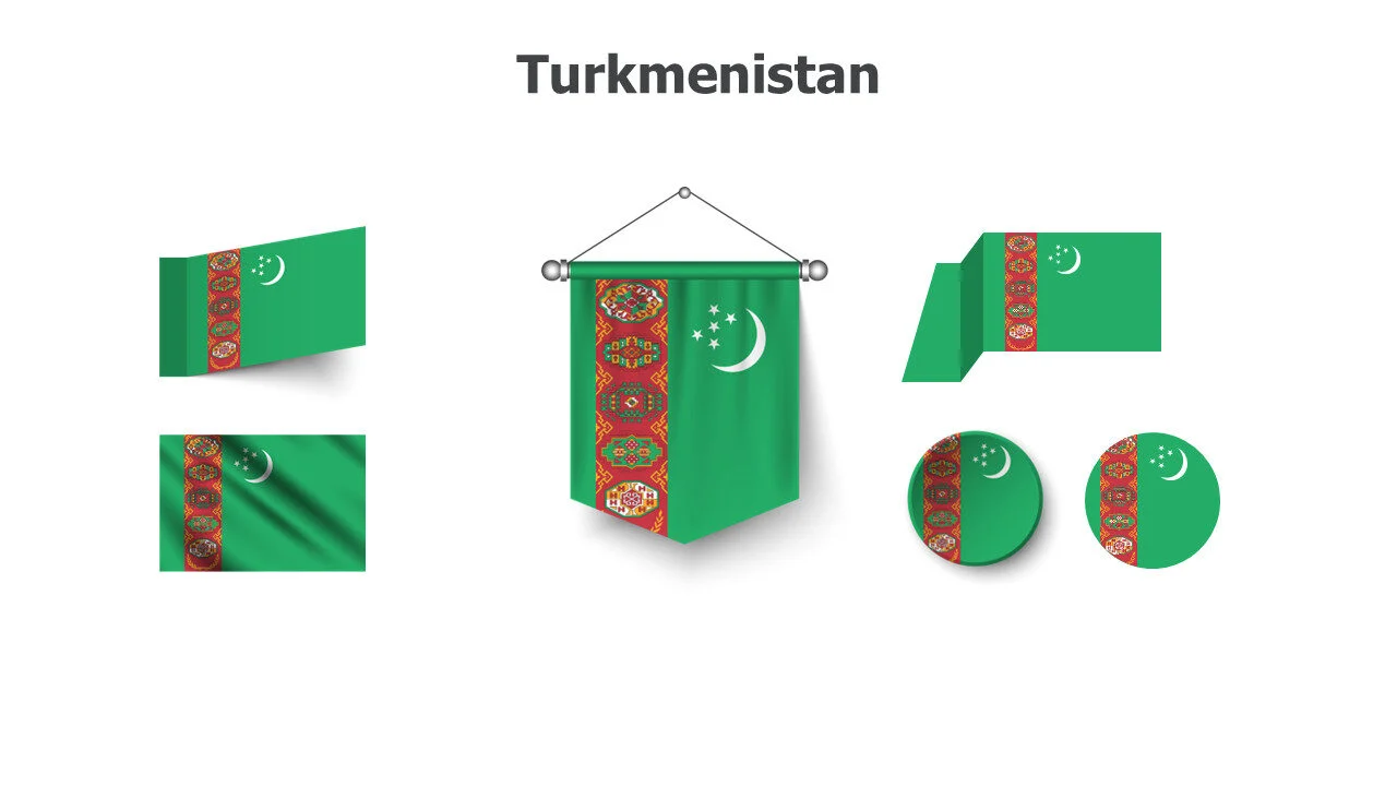 Turkmenistan flags