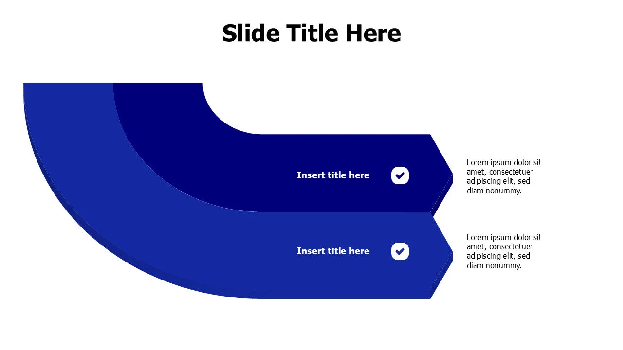 Two 3d arrows top to right template